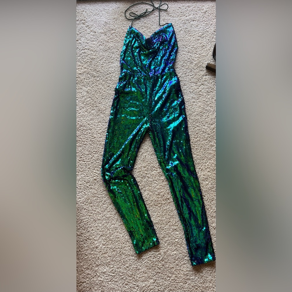 Sequin Stretch Jumpsuit size M